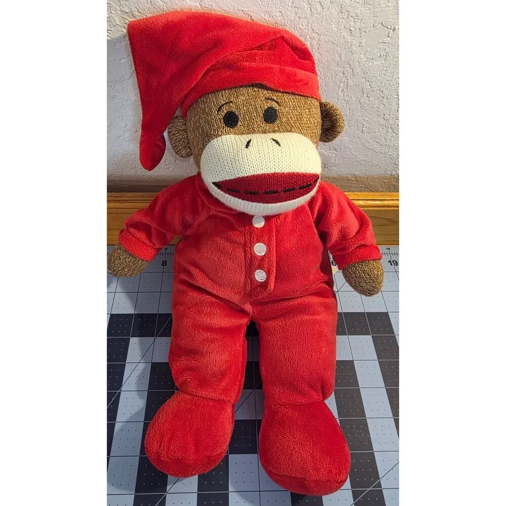 Sock Monkey™ Plush Dan Dee Collector's Choice Red Pajamas Nightcap 15